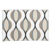 Taupe Beige Tan Gray White Black Ogee Waves 枕カバー (正面右)