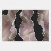 Taupe & Black Agate with Silverグリッター ラッピングペーパーシート (正面2)