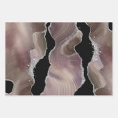 Taupe & Black Agate with Silverグリッター ラッピングペーパーシート (正面)