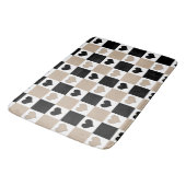 Taupe、Black、Whiteの格子縞ハート バスマット (アングル)