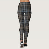 Taupe/Blue Women's 市松模様に Plaidレギンス レギンス (裏面)