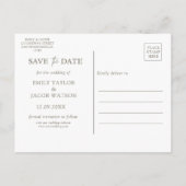 Taupe Bohoフローラリース日付を保存 ポストカード (裏面)