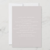 Taupe Bold Typography フォトフレーム ウェディングサンクスカード 招待状 (裏面)