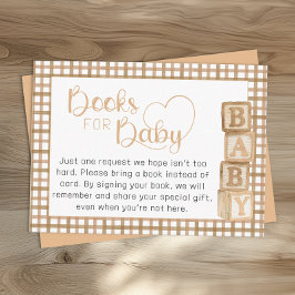 Taupe Books for Baby Card | Baby Shower Insert エンクロージャーカード