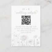 Taupe Botanical Minimal Wedding Website QR Code エンクロージャーカード (正面)