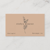 Taupe Botanical Simple Modern 名刺 (正面)