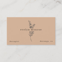 Taupe Botanical Simple Modern 名刺