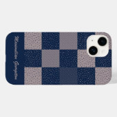 Taupe Brown熱狂するとNavy Blueのバッファローのチェックイン Case-Mate iPhoneケース (裏面 (横))