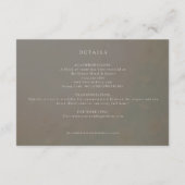 taupe brown、赤面フローラ結婚の詳細カード エンクロージャーカード (裏面)