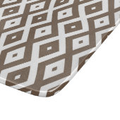 Taupe brown and white diamond pattern カッティングボード (角)