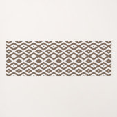 Taupe brown and white diamond pattern ヨガマット (裏面(横))
