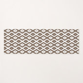 Taupe brown and white diamond pattern ヨガマット (正面(横))