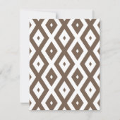 Taupe brown and white diamond pattern 出欠カード (正面)