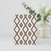 Taupe brown and white diamond pattern 出欠カード (スタンド正面)