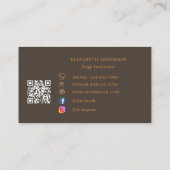 Taupe brown orange Yoga pose Instructor 名刺 (裏面)