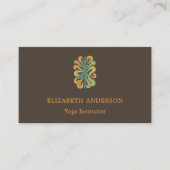 Taupe brown orange Yoga pose Instructor 名刺 (正面)