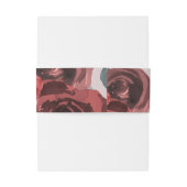 Taupe Burgundy Waterカラーバラ緑結婚色 招待状ベリーバンド (裏面例)