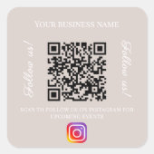 Taupe business name qr code instagram スクエアシール (正面)