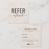 Taupe Creamサロンフレンド紹介カードを参照 スクエア名刺 (正面/裏面)