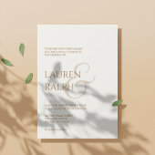 Taupe & Creamスクリプト結婚式招待状 招待状