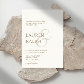 Taupe & Creamスクリプト結婚式招待状 招待状
