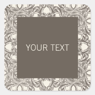 Taupe Damaskステッカーテンプレートfor Business スクエアシール