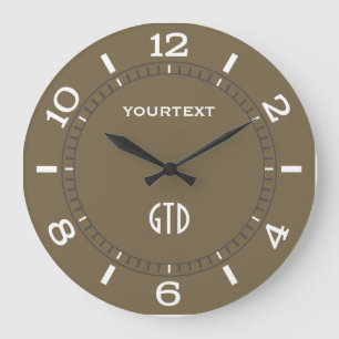 Taupe Decor Dial Systes(Taupe Decorのダイヤルが簡単パーソナライズ ラージ壁時計