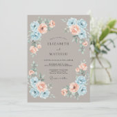 Taupe Delicate Watercolor Floral Wedding 招待状 (スタンド正面)