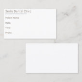 Taupe Dental Appointment Card One Line 予約カード (正面/裏面)