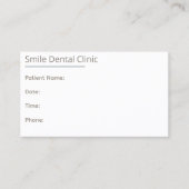 Taupe Dental Appointment Card One Line 予約カード (正面)