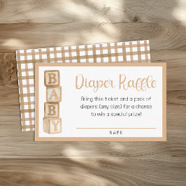 Taupe Diaper Raffle Card | Baby Shower Insert エンクロージャーカード
