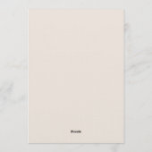 Taupe Ethereal Bloom Wedding 招待状 (裏面)