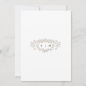 Taupe Floral Line Art Save The Date Invitation セーブザデート (裏面)