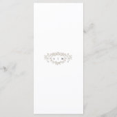 Taupe Floral Line Art Wedding Flat Menu メニュー (裏面)