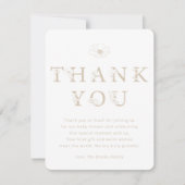 Taupe Floral Thank You Card | Baby Shower サンキューカード (正面)