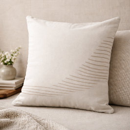 Taupe Flowing Lines Throw Pillow クッション