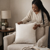 Taupe Flowing Lines Throw Pillow クッション