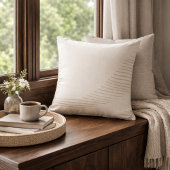 Taupe Flowing Lines Throw Pillow クッション