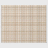 Taupe Gingham Baby Shower Wrapping Paper ラッピングペーパー (フラット)