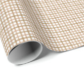 Taupe Gingham Baby Shower Wrapping Paper ラッピングペーパー (ロールコーナー)