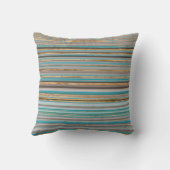Taupe, gold and teal stripes クッション (裏面)