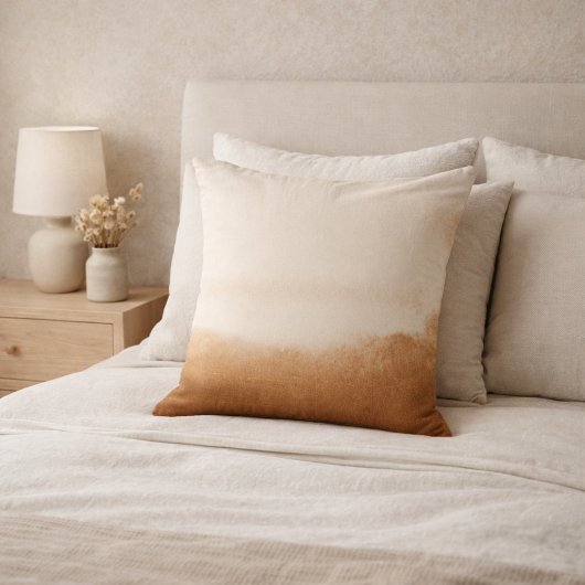 Taupe Gold Stripe Throw Pillow クッション