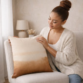 Taupe Gold Stripe Throw Pillow クッション