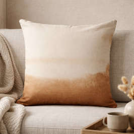 Taupe Gold Stripe Throw Pillow クッション