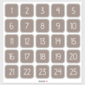 Taupe Gray Customizable Square Number Stickers  シール (シート)
