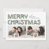 Taupe Greenスカンジナビアの2枚の写真クリスマス シーズンカード (正面)