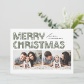 Taupe Greenスカンジナビアの2枚の写真クリスマス シーズンカード (スタンド正面)