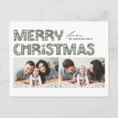 Taupe Greenスカンジナビアの2枚の写真クリスマス シーズンポストカード (正面)