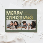 Taupe Greenスカンジナビアの2枚の写真クリスマス 箔シーズンポストカード<br><div class="desc">スカンジナビア応援を搭載したカスタマイズ可能な2枚の写真のクリスマスポストカードで休日のタイポグラフィを送信す魅力的る。この金ゴールドフォイルのクリスマスポストカードは美モダン美とフェスティバル精神を融合し、あなたの写真の2つをショーケースでお気に入りのきる。このモダンタイポグラフィは、スカンジナビアスタイルの本質を捉えたミニマルデザインによって補完され、あらゆる休日テーマに最適である。自分のメッセージでカードをパーソナライズし、家族の休日の瞬間を反映した写真を選択し、愛する人々が大切にする記念品を作成する。カード高品質ストックに印刷され、このカードは耐久性と楽しさの両方であり、友人や家族との暖かい願いや思い出を共有する素晴らしい方法を作る。スタイル祝のシーズンとあなたの休日の挨拶を本当に特別な特別な私たちのカスタマイズ可能な2写真のクリスマスカード！</div>