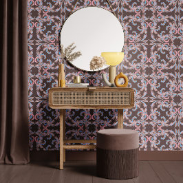 Taupe Grey Baroque Ornamental Design 壁紙